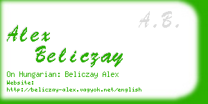 alex beliczay business card